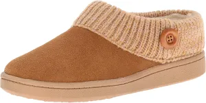 Clarks Fairisle Cinnamon Scuff Leather Rounded Closed Toe Slip On Slipper Mules