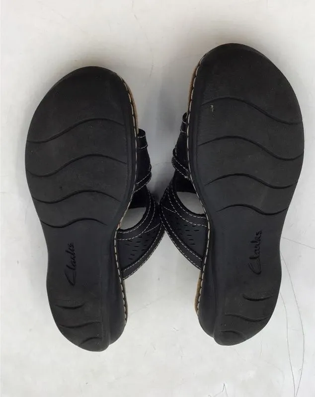 Clarks Women's Black Slides Sandals - Size 8M
