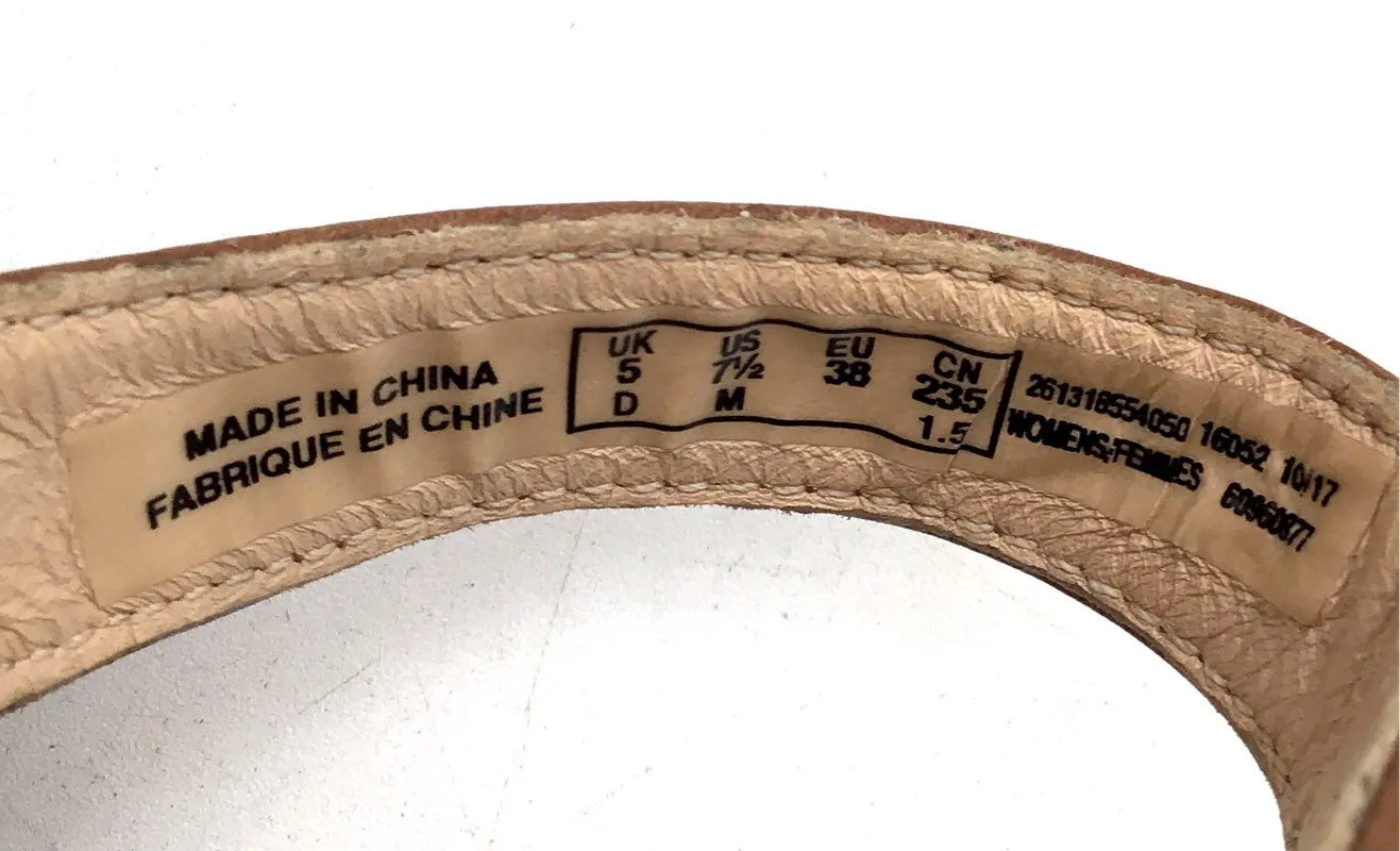 Clarks Women's Tan Wedge Slingback Heels - Size 7.5