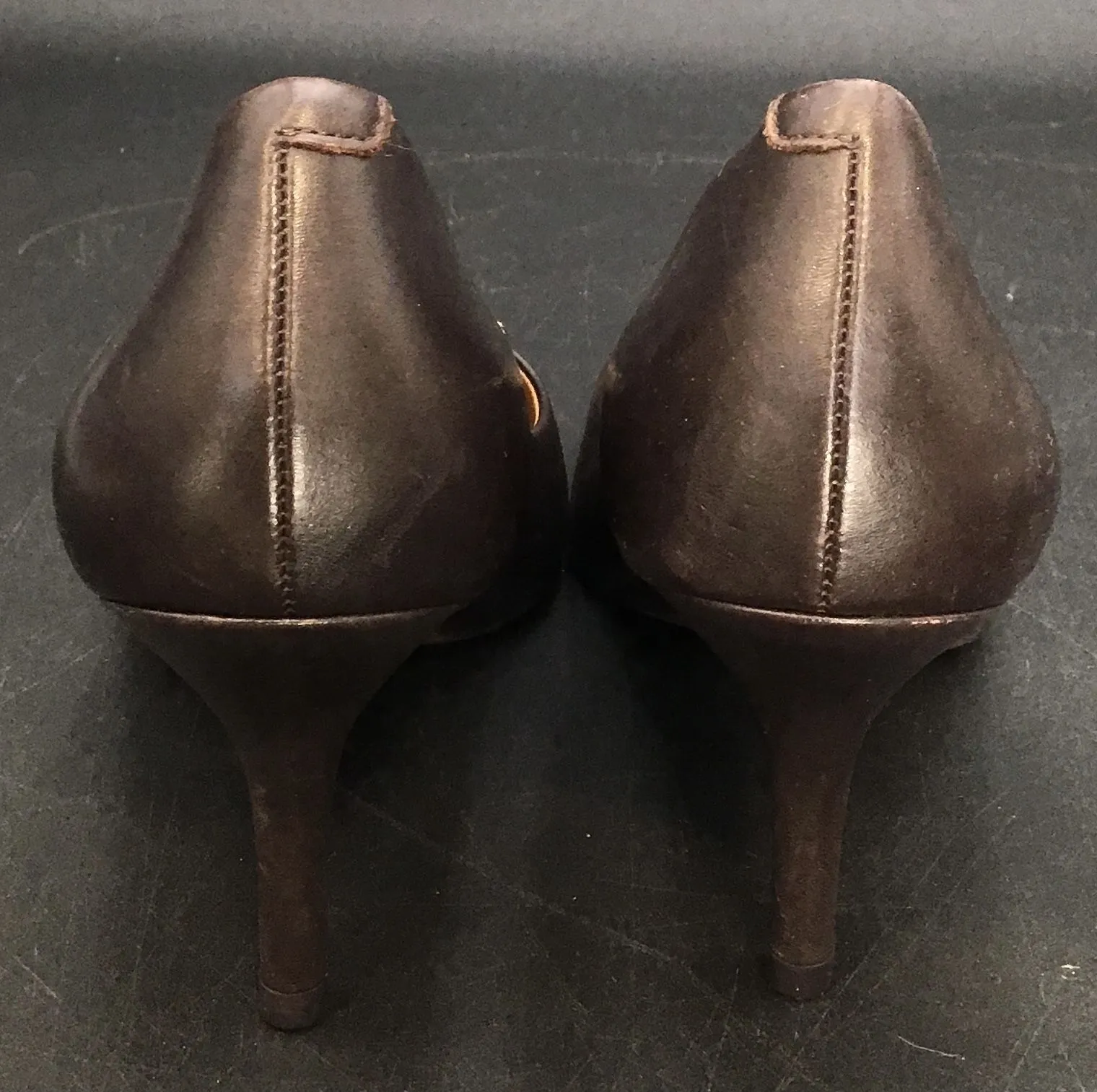 Coach Women's Brown Pointed Toe Kitten Pump Heels - Size 8.5B