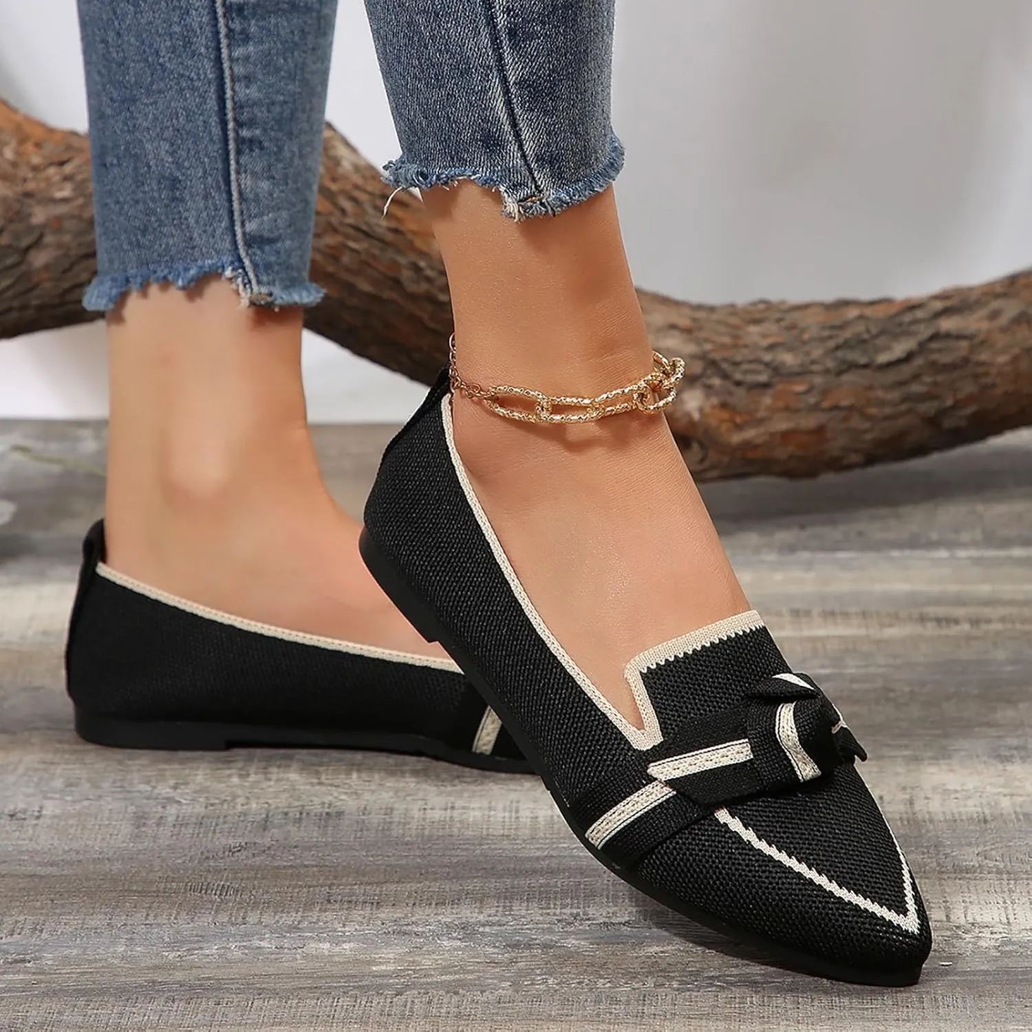Comfortable Casual Dressy Shoes Fashionable Women's Large Size Flat Shoes with A Pointed Toe Comfortable Soft Slip On