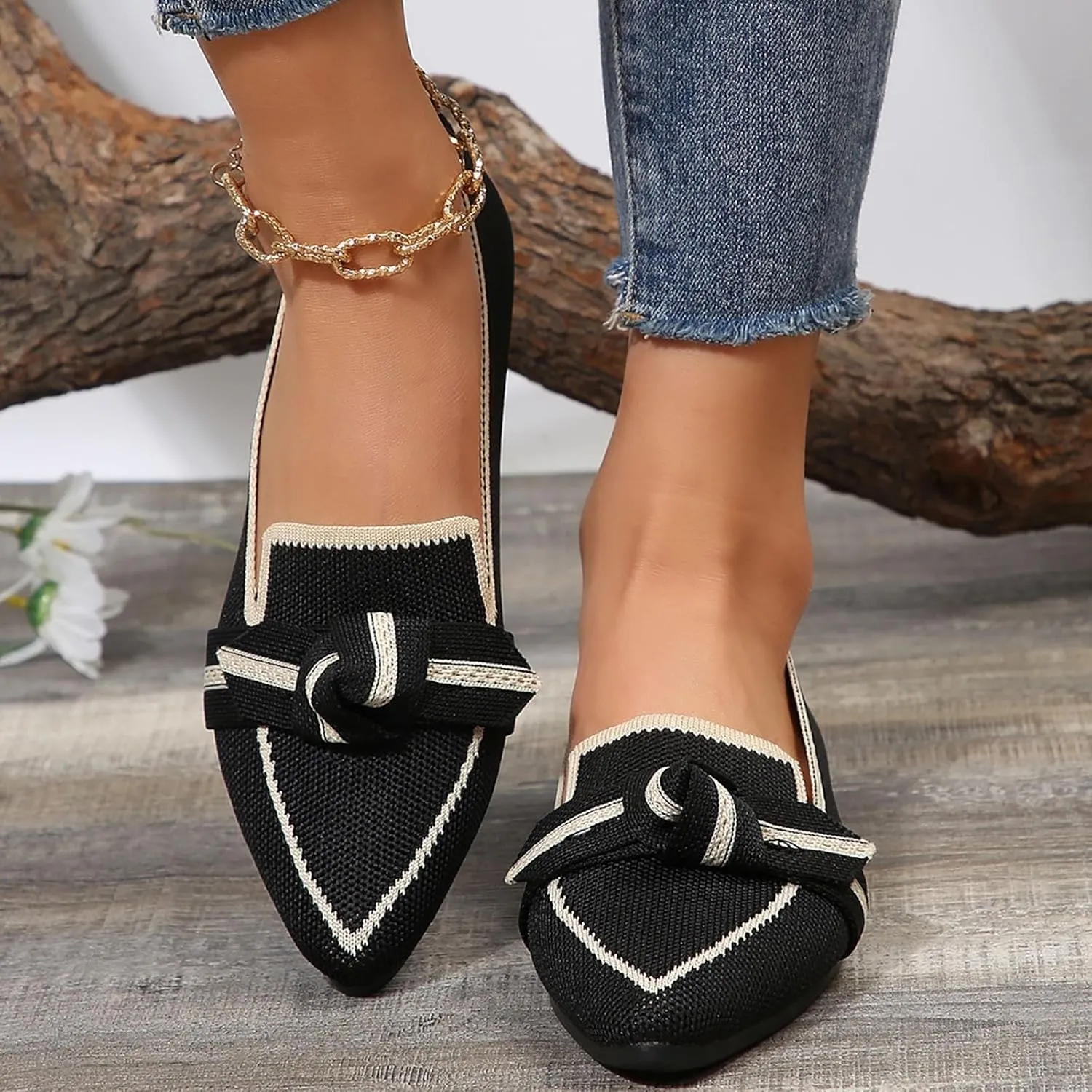Comfortable Casual Dressy Shoes Fashionable Women's Large Size Flat Shoes with A Pointed Toe Comfortable Soft Slip On