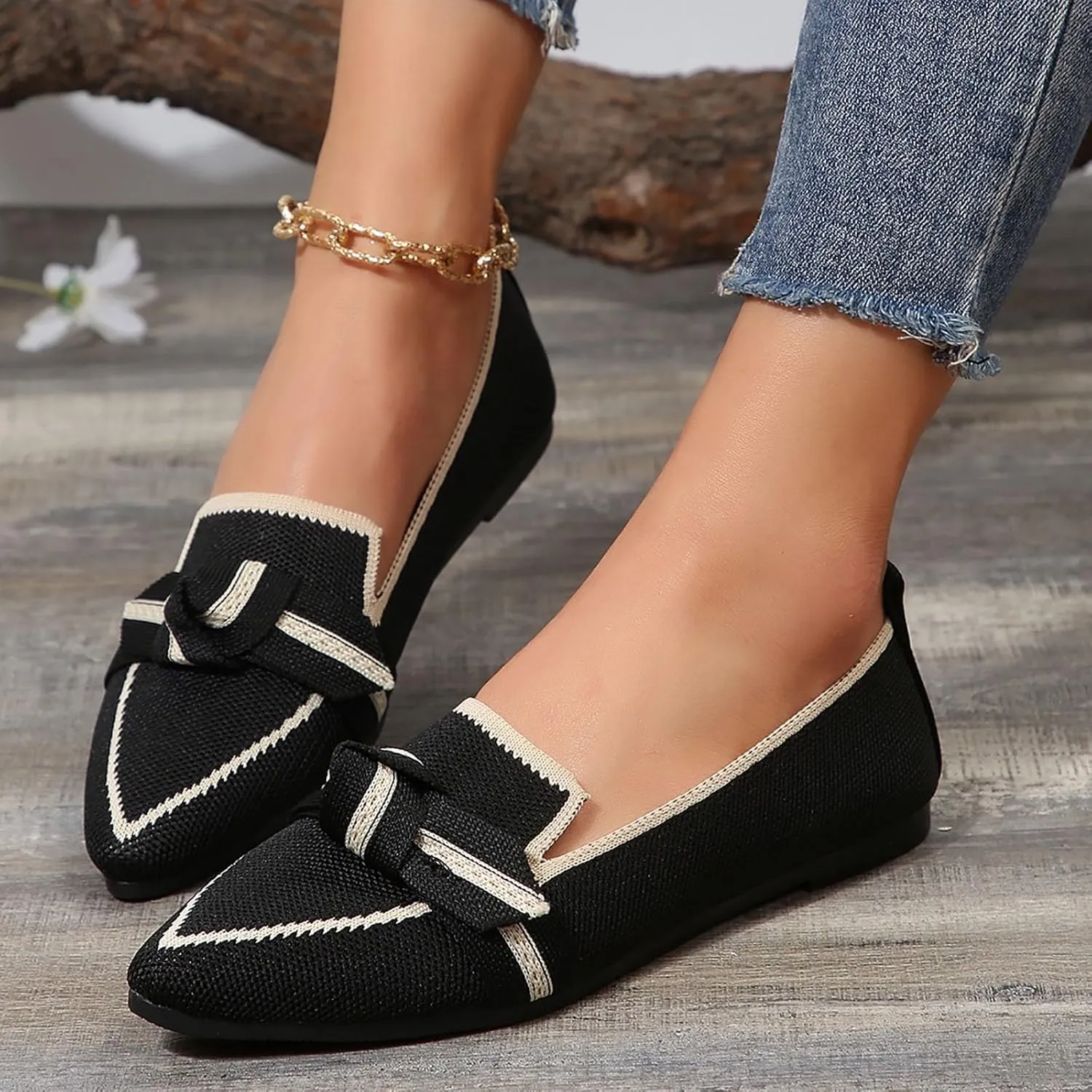 Comfortable Casual Dressy Shoes Fashionable Women's Large Size Flat Shoes with A Pointed Toe Comfortable Soft Slip On