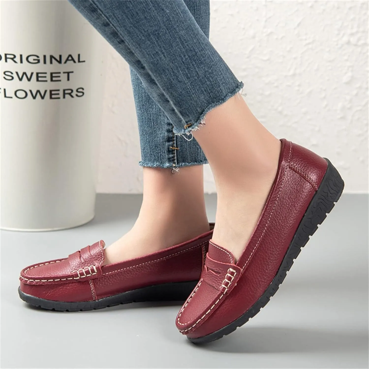 Comfortable Casual Flats Shoes Flat Casual Single Color Shoes Women's Solid Loafers Comfortable Dress Flats