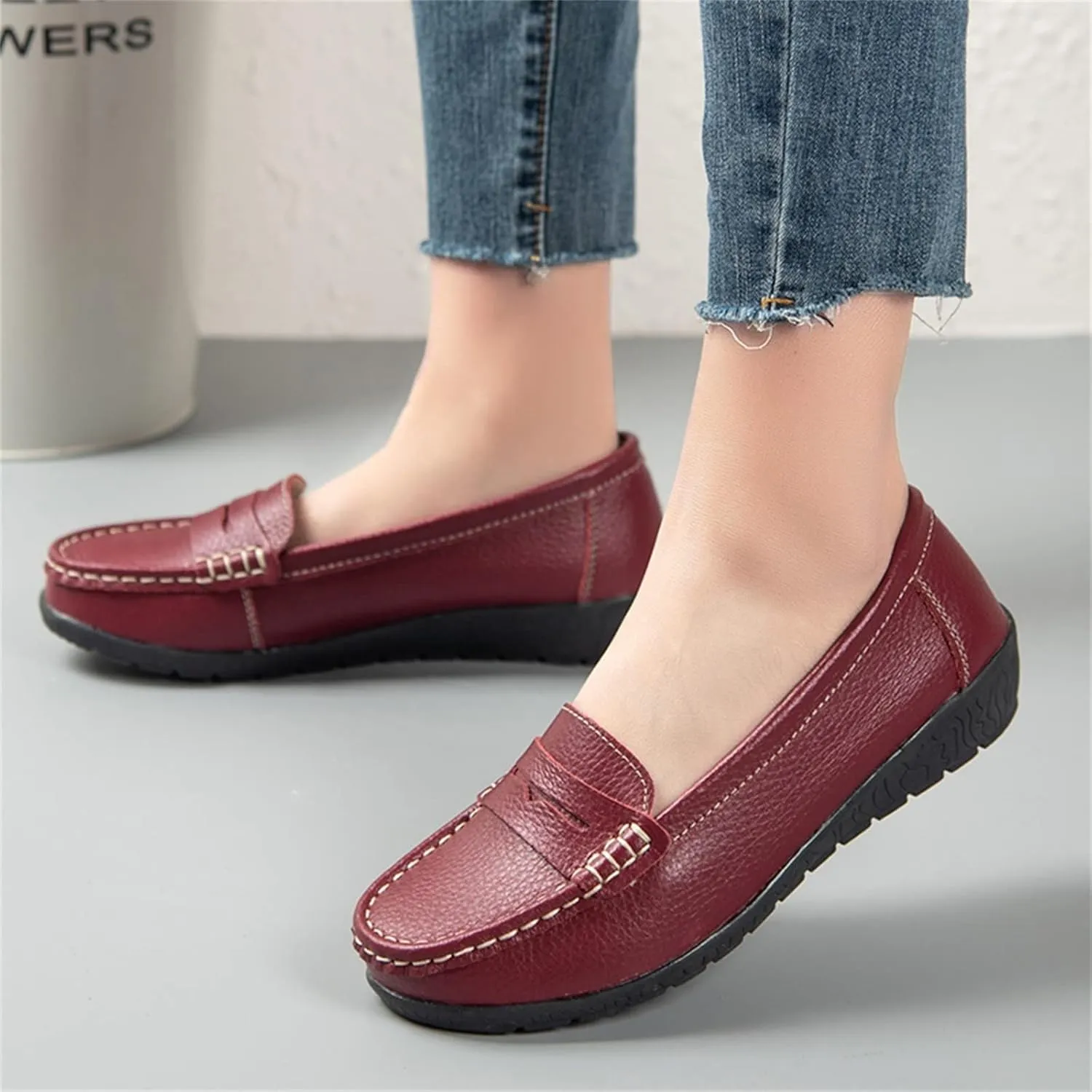 Comfortable Casual Flats Shoes Flat Casual Single Color Shoes Women's Solid Loafers Comfortable Dress Flats