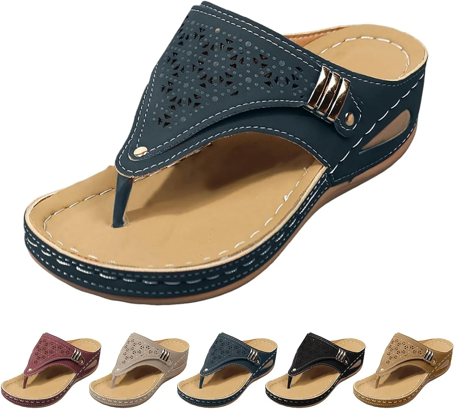 Comfortable Slip on Wedge Slide Sandals for Women Casual Platform Open Toe Wedge Sandal Summer Dress Sandals