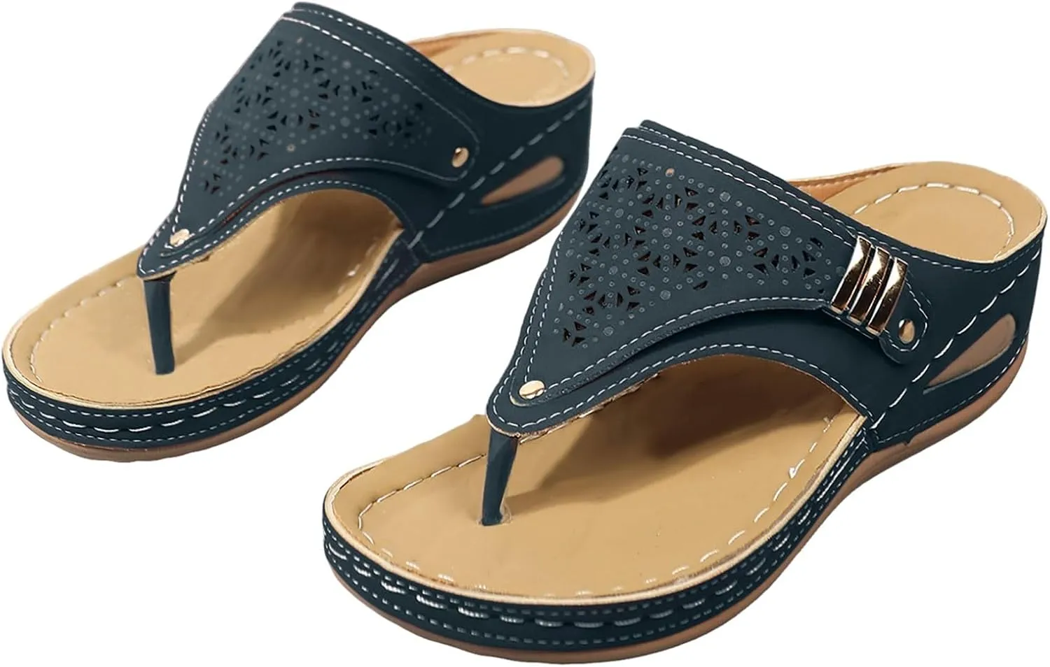 Comfortable Slip on Wedge Slide Sandals for Women Casual Platform Open Toe Wedge Sandal Summer Dress Sandals