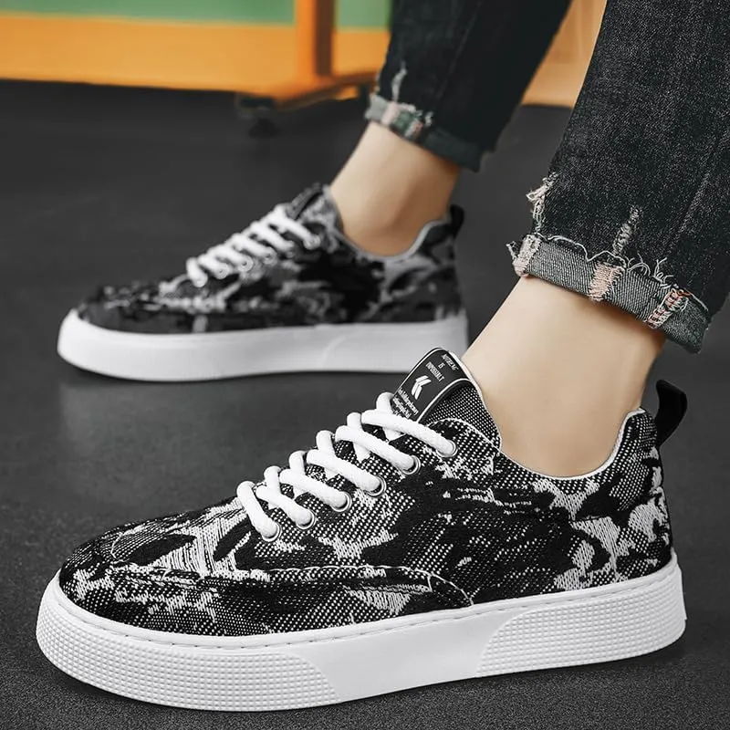 Comfortable Streetwear Canvas Shoes - Men's Low Top Breathable Lace Shoe Laces for Outdoor Walking, Driving and Casual Style