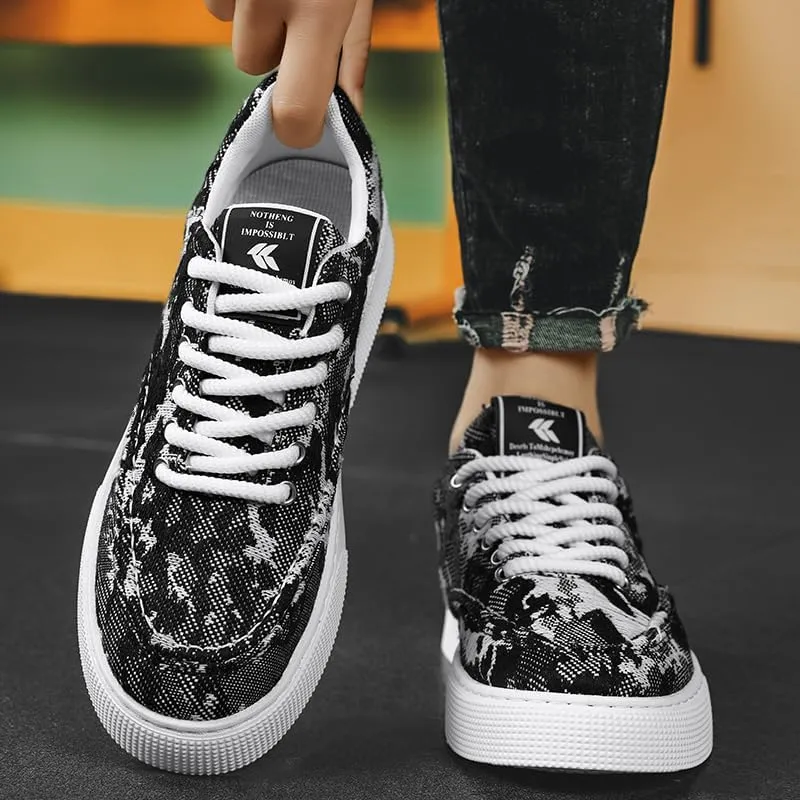 Comfortable Streetwear Canvas Shoes - Men's Low Top Breathable Lace Shoe Laces for Outdoor Walking, Driving and Casual Style