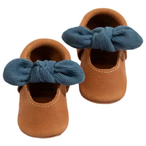 Corduroy Cowgirl Knotted Bow Baby Shoe