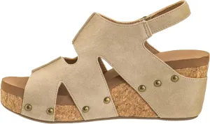 Corkys Footwear Cut It Out 2.5-Inch Heel Wedges with Memory Foam Insoles, Hook & Loop Closure, Unique Cut-Out Design  Stylish & Comfortable Fall Essential