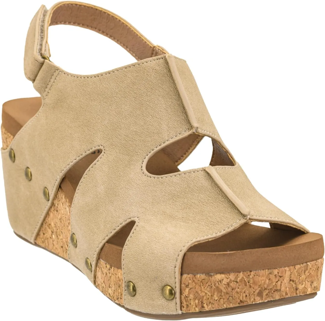 Corkys Footwear Cut It Out 2.5-Inch Heel Wedges with Memory Foam Insoles, Hook & Loop Closure, Unique Cut-Out Design  Stylish & Comfortable Fall Essential