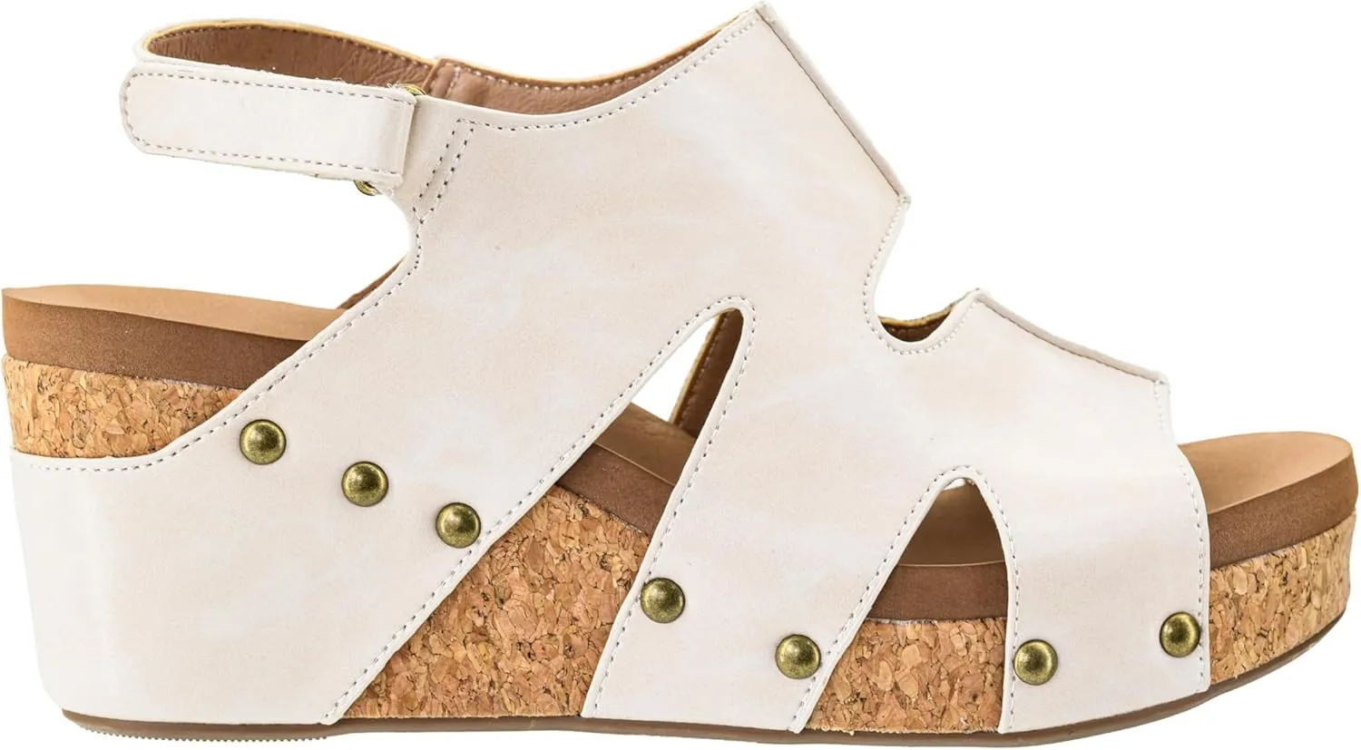 Corkys Footwear Cut It Out 2.5-Inch Heel Wedges with Memory Foam Insoles, Hook & Loop Closure, Unique Cut-Out Design  Stylish & Comfortable Fall Essential
