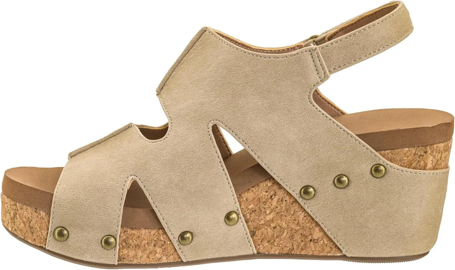 Corkys Footwear Cut It Out 2.5-Inch Heel Wedges with Memory Foam Insoles, Hook & Loop Closure, Unique Cut-Out Design  Stylish & Comfortable Fall Essential