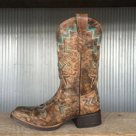 Corral Bronze Turquoise Teen Boot E1052