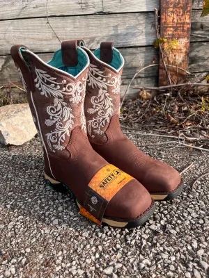 Corral Women's Brown Hydro Resist Safety Toe Cowgirl Work Boots W5008