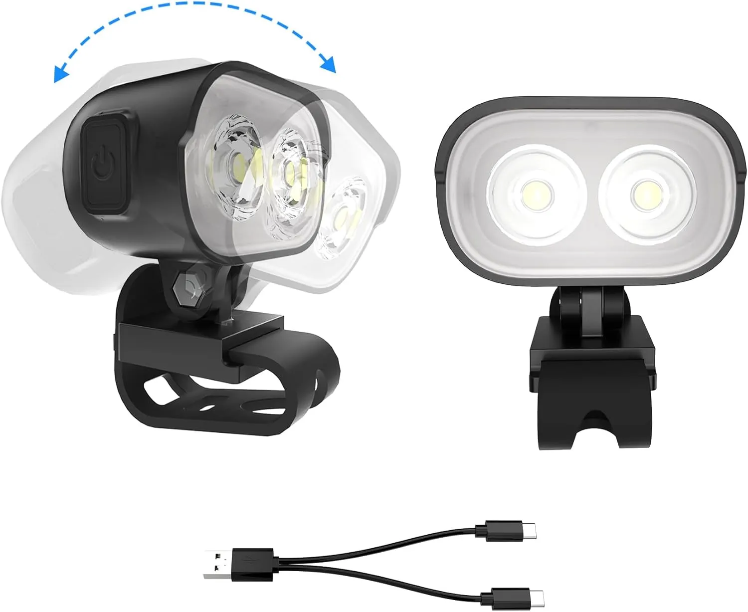 COSOOS The Original 2 Rechargeable Headlights for Shoe Charms, Rechargeable Flashlight Attachment for Shoe Accessory Kids Girl Boy Women Men Sandal,Clip on Clog Headlamp Shoe Decoration Charm for Shoe