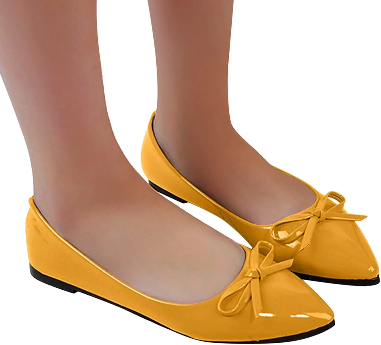 CsgrFagr Loafers for Women Casual Slip On Dress Loafers Womens Comfortable Leather Driving Shoes Outdoor Walking Flats Shoes Men's Shoes (Yellow, 8.5)