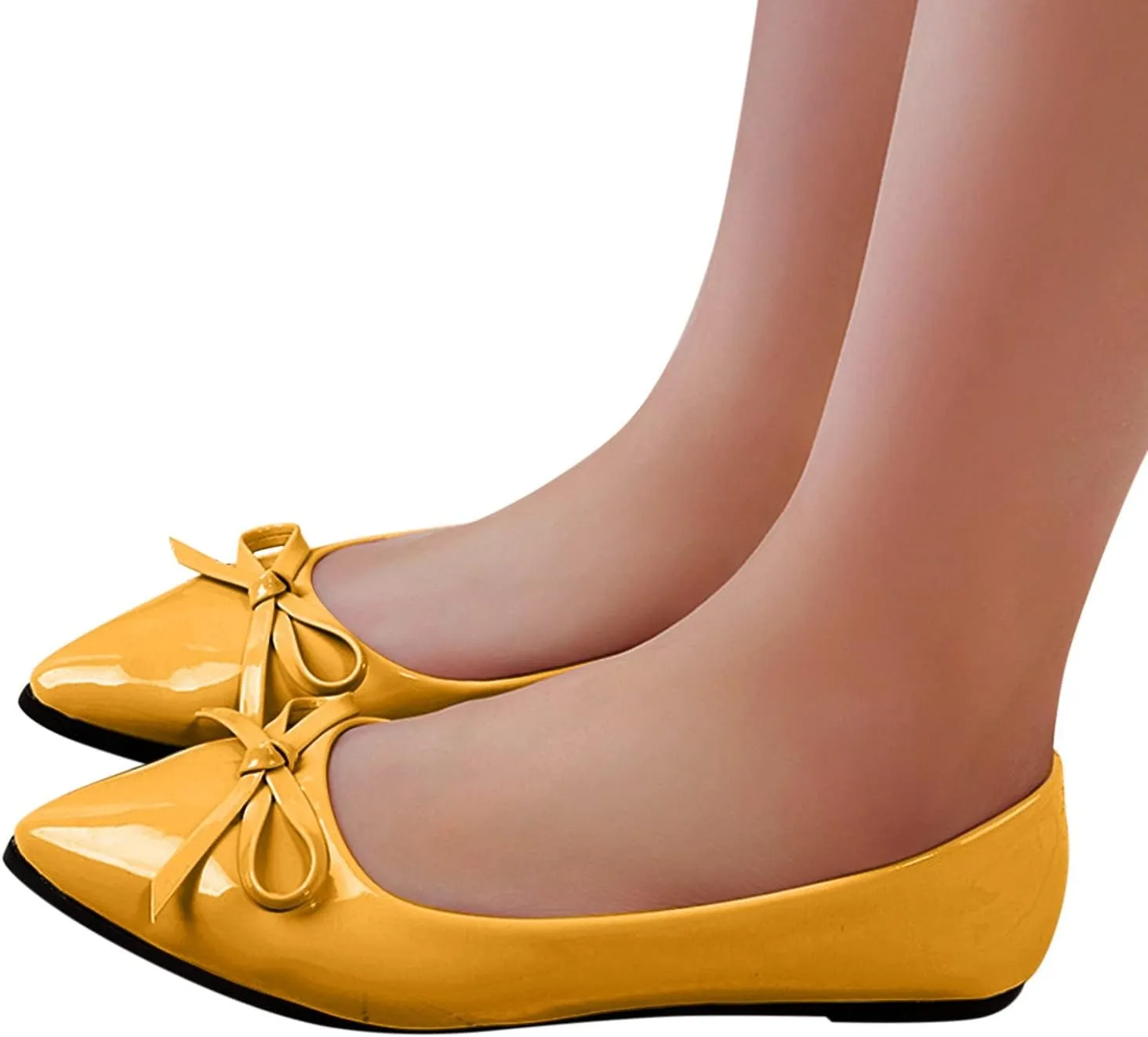 CsgrFagr Loafers for Women Casual Slip On Dress Loafers Womens Comfortable Leather Driving Shoes Outdoor Walking Flats Shoes Men's Shoes (Yellow, 8.5)