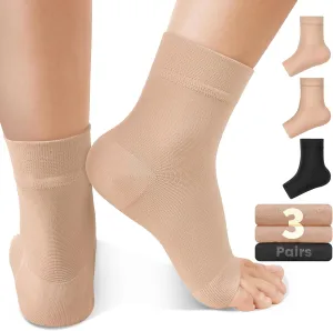 CTHH 3 Pack Plantar Fasciitis Compression Socks for Women Men (8-15mmHg) - Ankle Brace Sleeve for Sprain, Neuropathy, Support