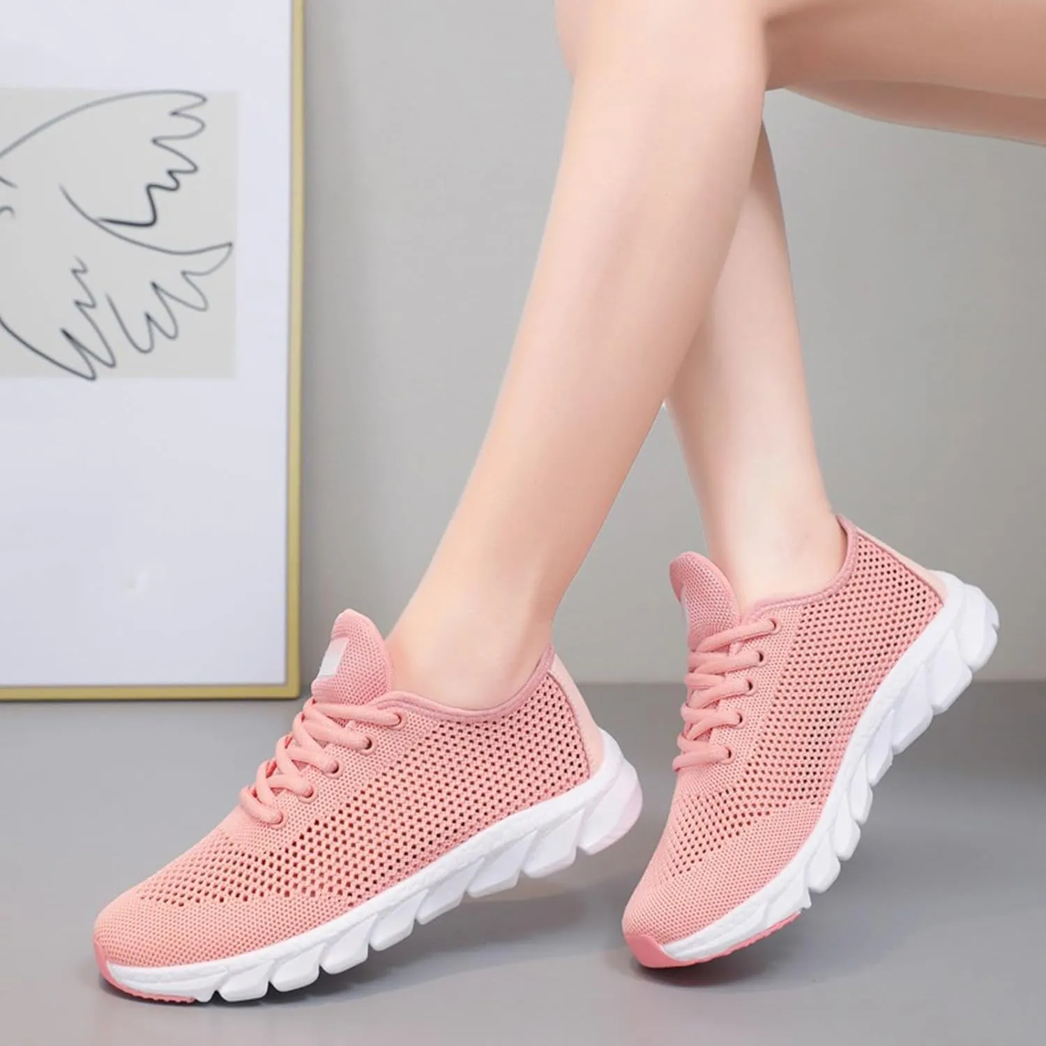 Cushion Comfortable Running Tennis Shoes for Women Sports Workout Gym Shoes for Running Standing All Day Shoe