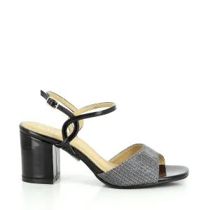 Dalessi Distinct Black & Pewter Slingback Sandals