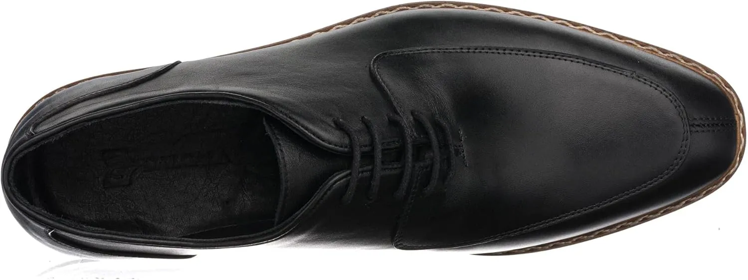 DALGALA Men's Black Leather Handmade Oxford Shoes Lace up Shoes Mens Derby Shoes Formal Dress Shoes