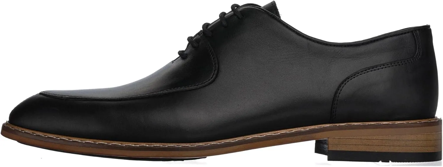 DALGALA Men's Black Leather Handmade Oxford Shoes Lace up Shoes Mens Derby Shoes Formal Dress Shoes
