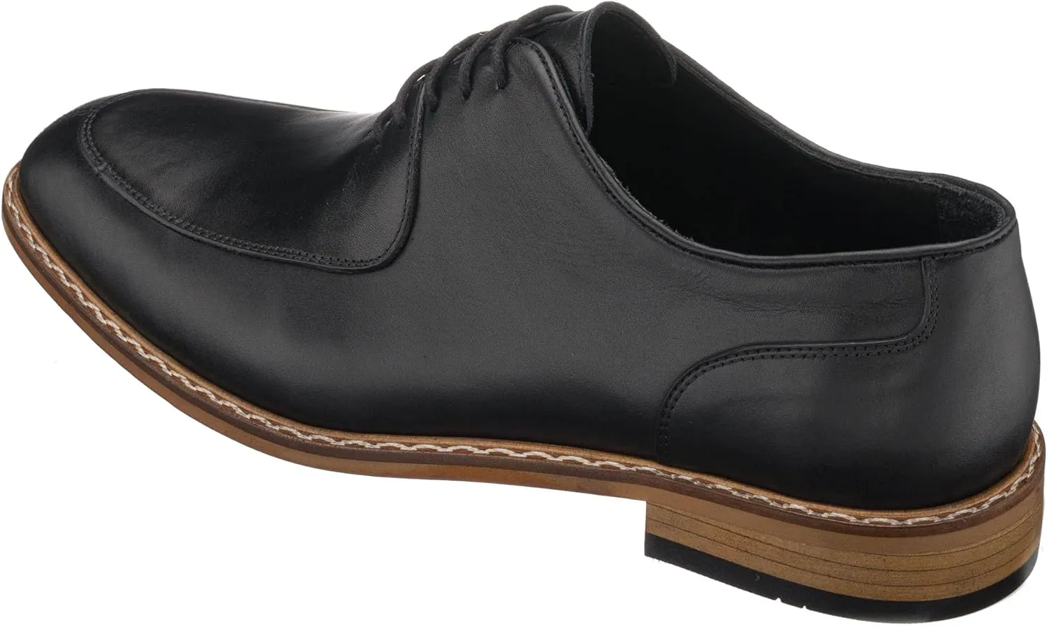 DALGALA Men's Black Leather Handmade Oxford Shoes Lace up Shoes Mens Derby Shoes Formal Dress Shoes