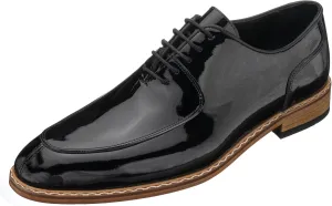 DALGALA Men's Black Patent Leather Handmade Oxford Shoes Lace up Shoes Mens Derby Shoes Formal Dress Shoes