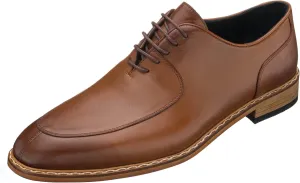 DALGALA Men's Tabac Leather Handmade Oxford Shoes Lace up Shoes Mens Derby Shoes Formal Dress Shoes