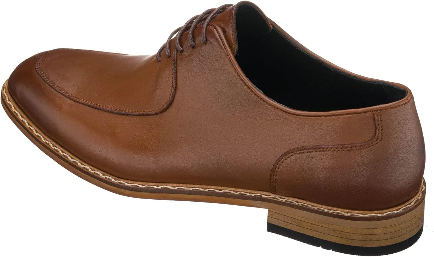 DALGALA Men's Tabac Leather Handmade Oxford Shoes Lace up Shoes Mens Derby Shoes Formal Dress Shoes