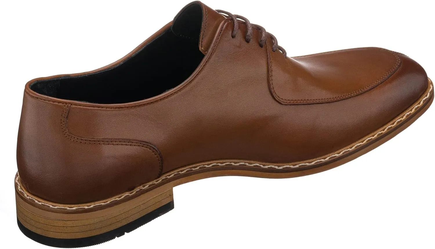 DALGALA Men's Tabac Leather Handmade Oxford Shoes Lace up Shoes Mens Derby Shoes Formal Dress Shoes