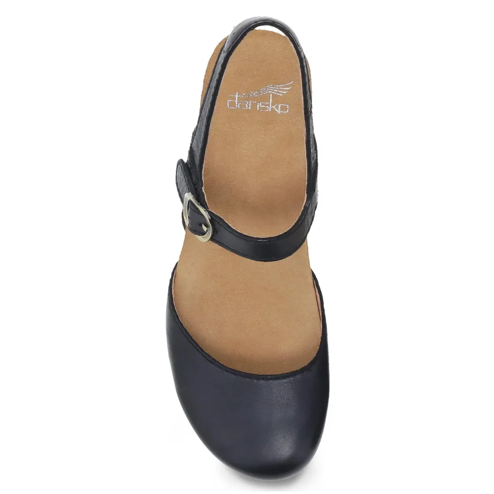 Dansko Tiffani Black Milled Burnished Mary Jane (Women's)