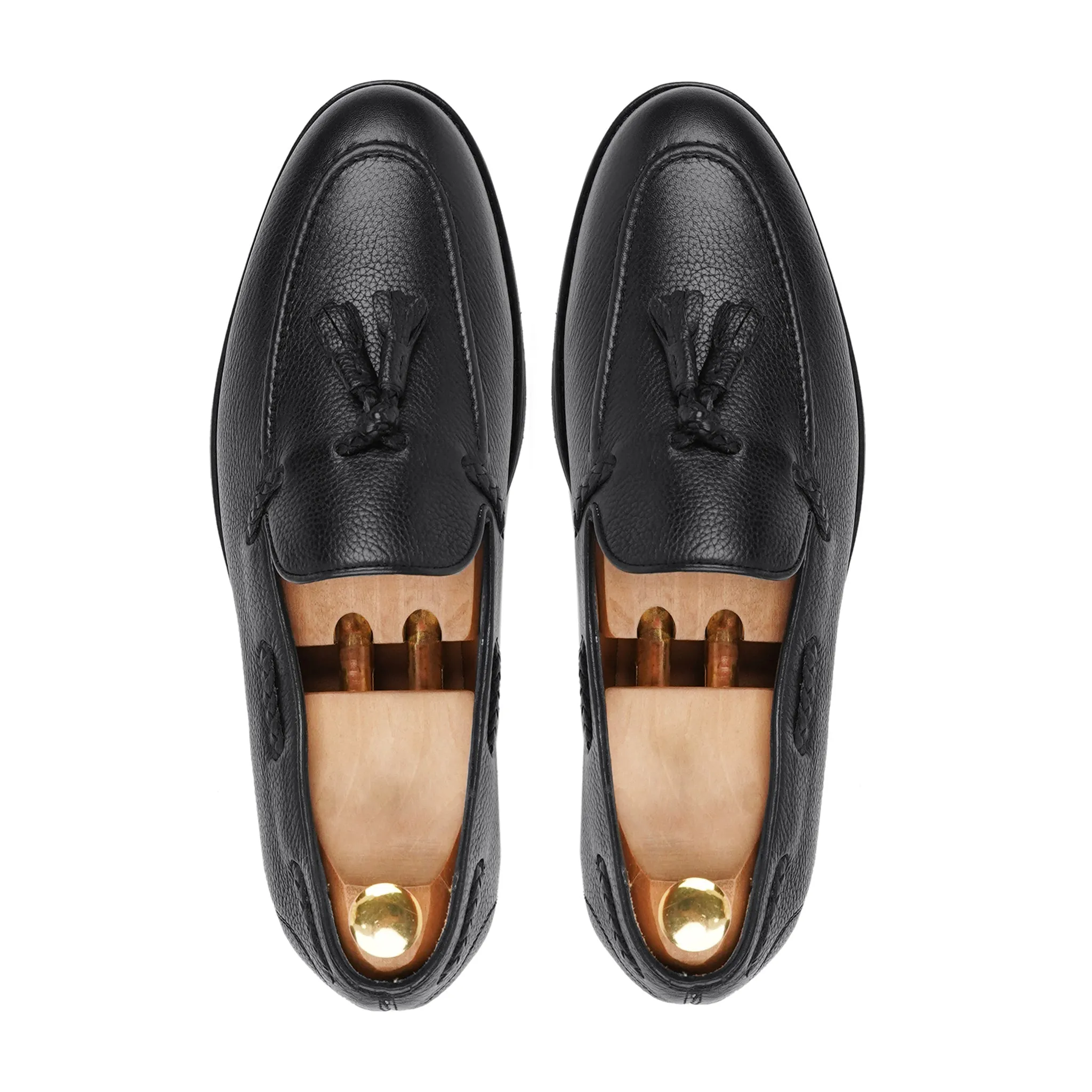 Danver - Men's Black Pebble Grain Leather Loafer