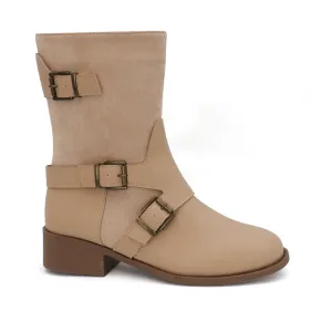 DARCY-10 Women's 3 Buckle Mid Riding Boot