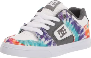 DC Boy's Pure Low Shoe Skate, Primary Tie Dye, 11 Big Kid