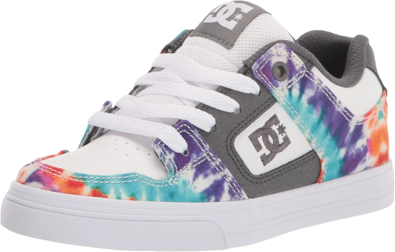 DC Boy's Pure Low Shoe Skate, Primary Tie Dye, 11 Big Kid