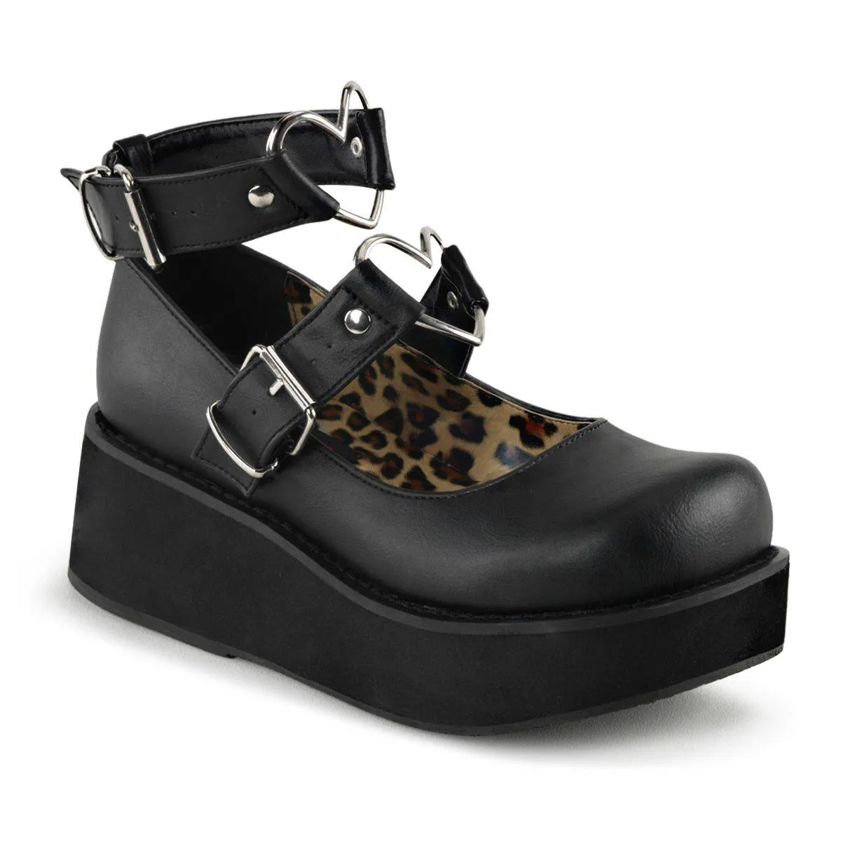 Demonia - Women's Mary Jane Sprite Shoes with Heart O-Rings