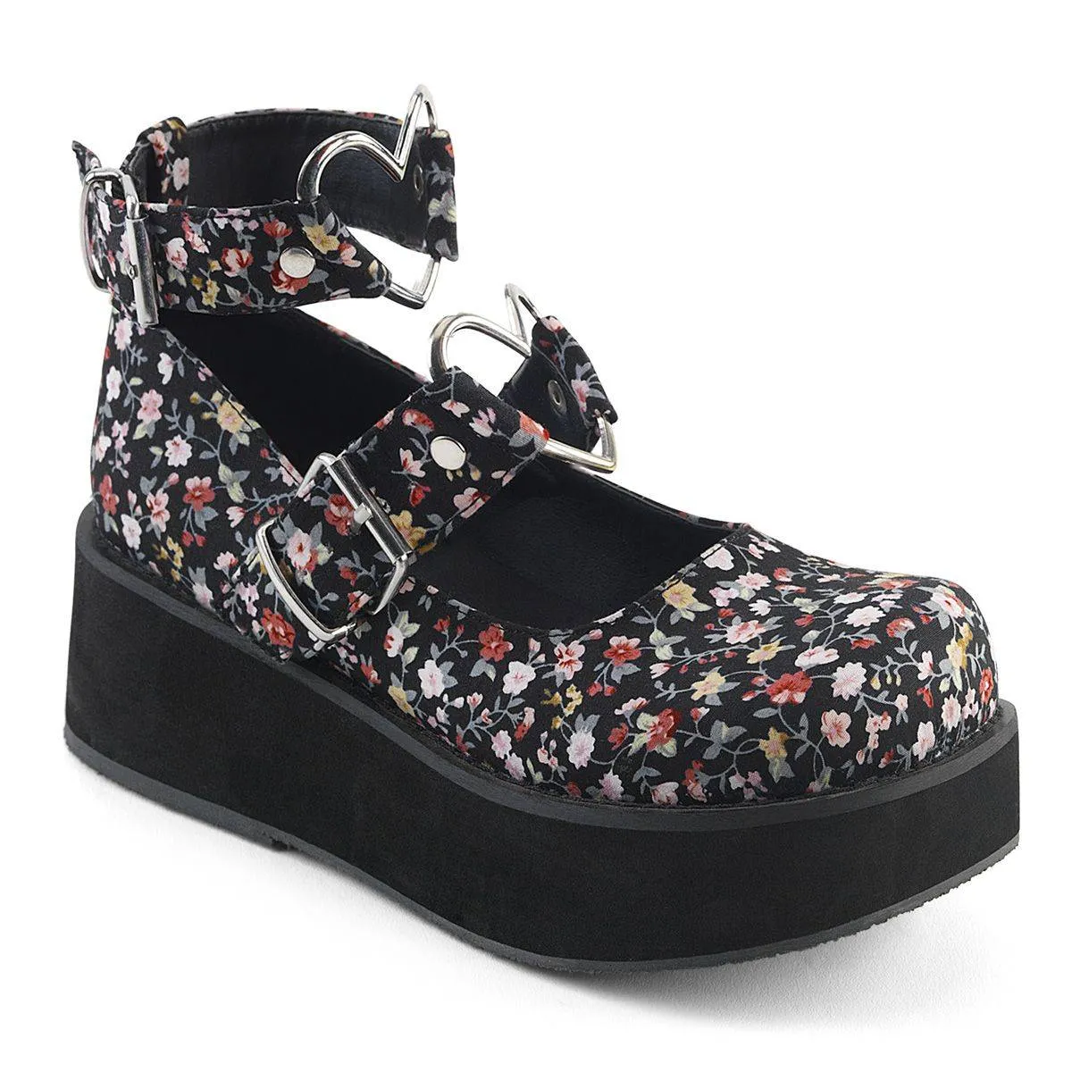 Demonia - Women's Mary Jane Sprite Shoes with Heart O-Rings