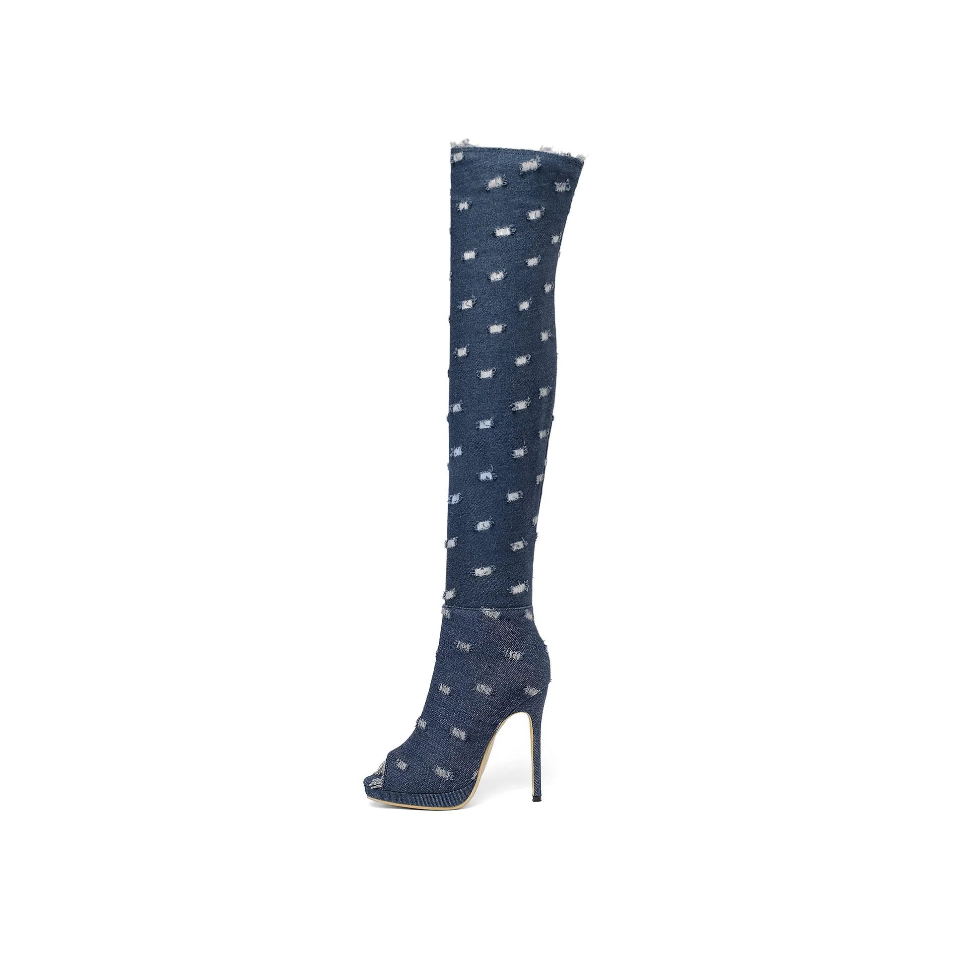 Denim over the knee cool boots