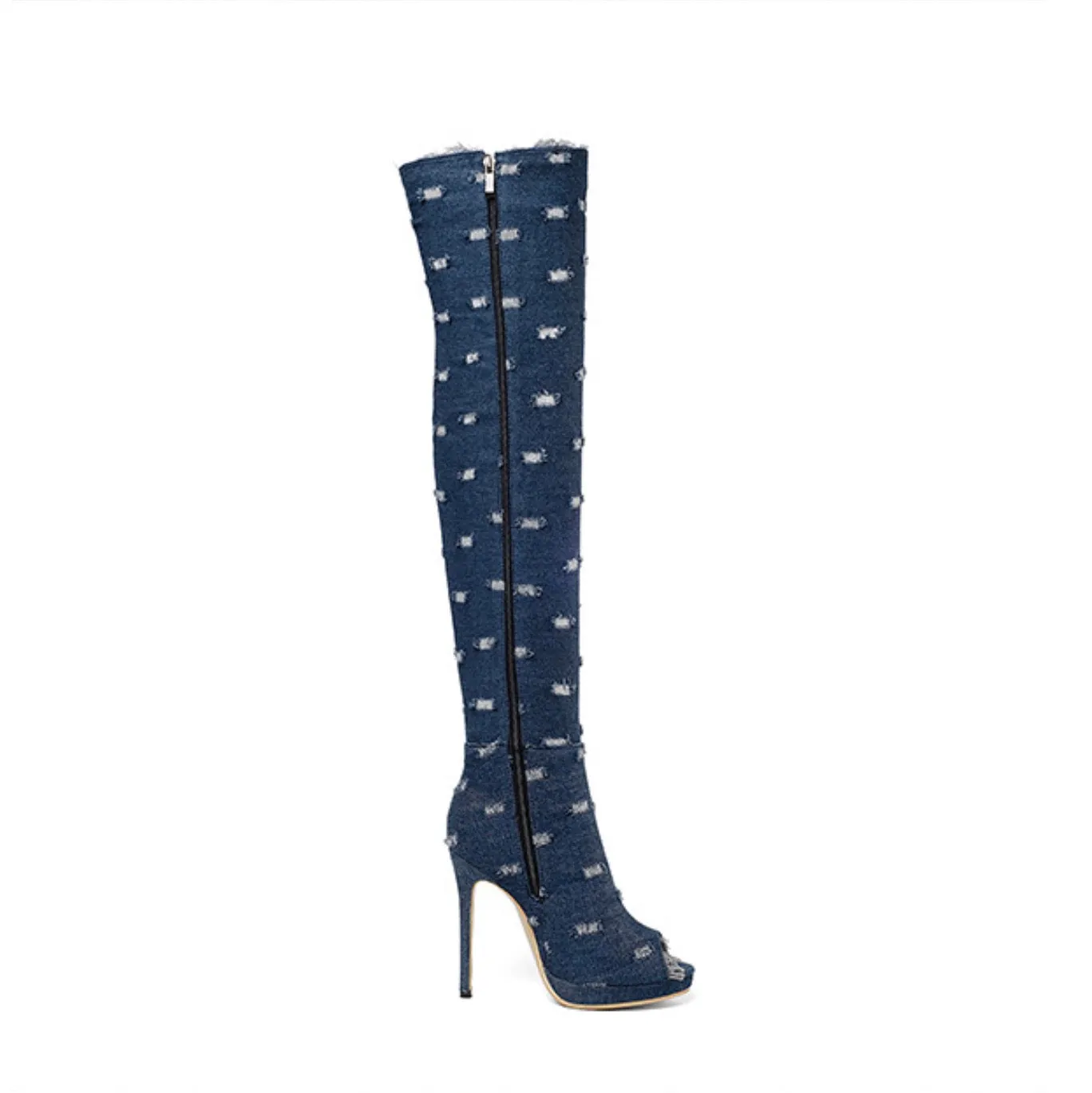 Denim over the knee cool boots