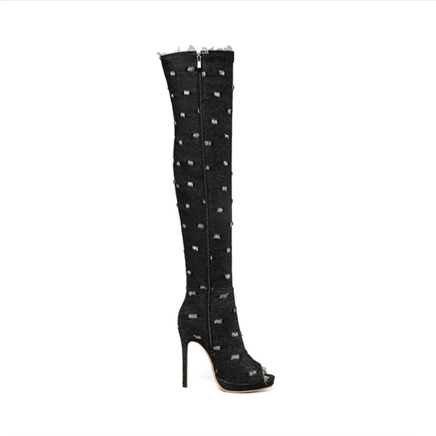 Denim over the knee cool boots