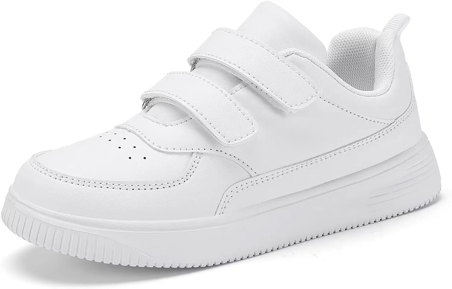 DSWED Unisex-Child Leather Lightweight Breathable Knit Athletic Running Sneakers for Kids Shoes for Boys Girls