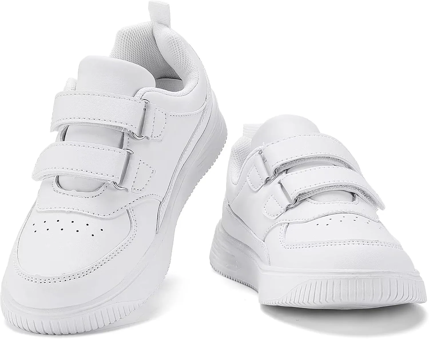 DSWED Unisex-Child Leather Lightweight Breathable Knit Athletic Running Sneakers for Kids Shoes for Boys Girls