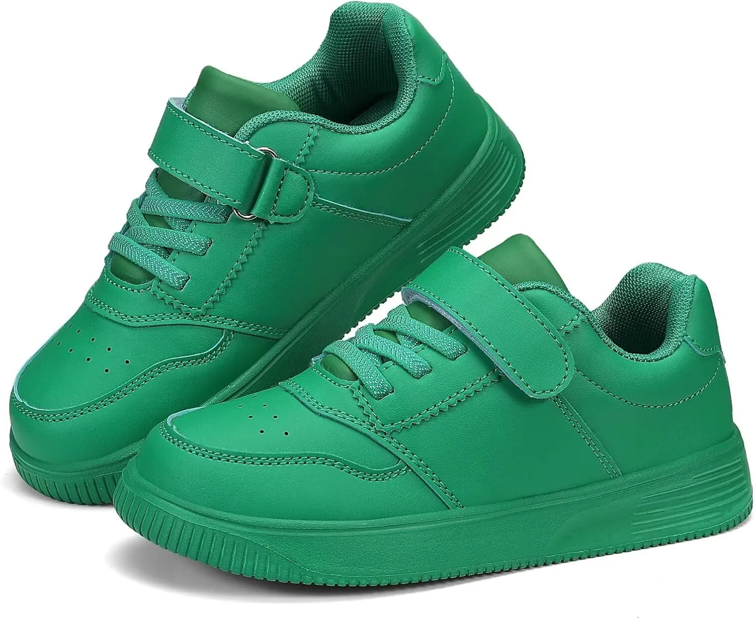 DSWED Unisex-Child Leather Lightweight Breathable Knit Athletic Running Sneakers for Kids Shoes for Boys Girls