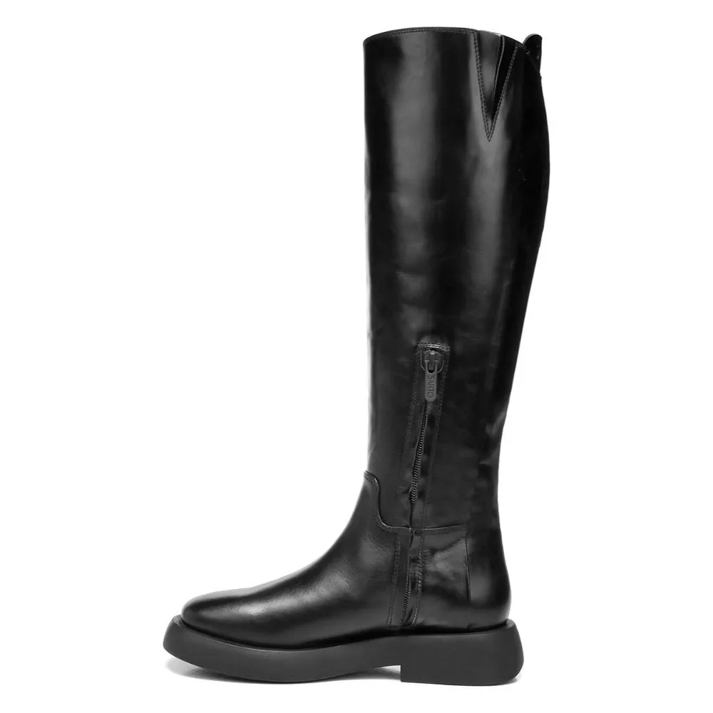 Eliza Black Leather Franco Sarto Boots