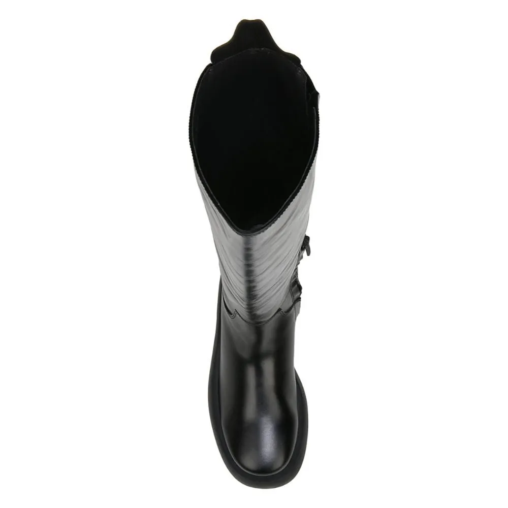 Eliza Black Leather Franco Sarto Boots