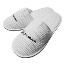 Embroidered Waffle Slippers