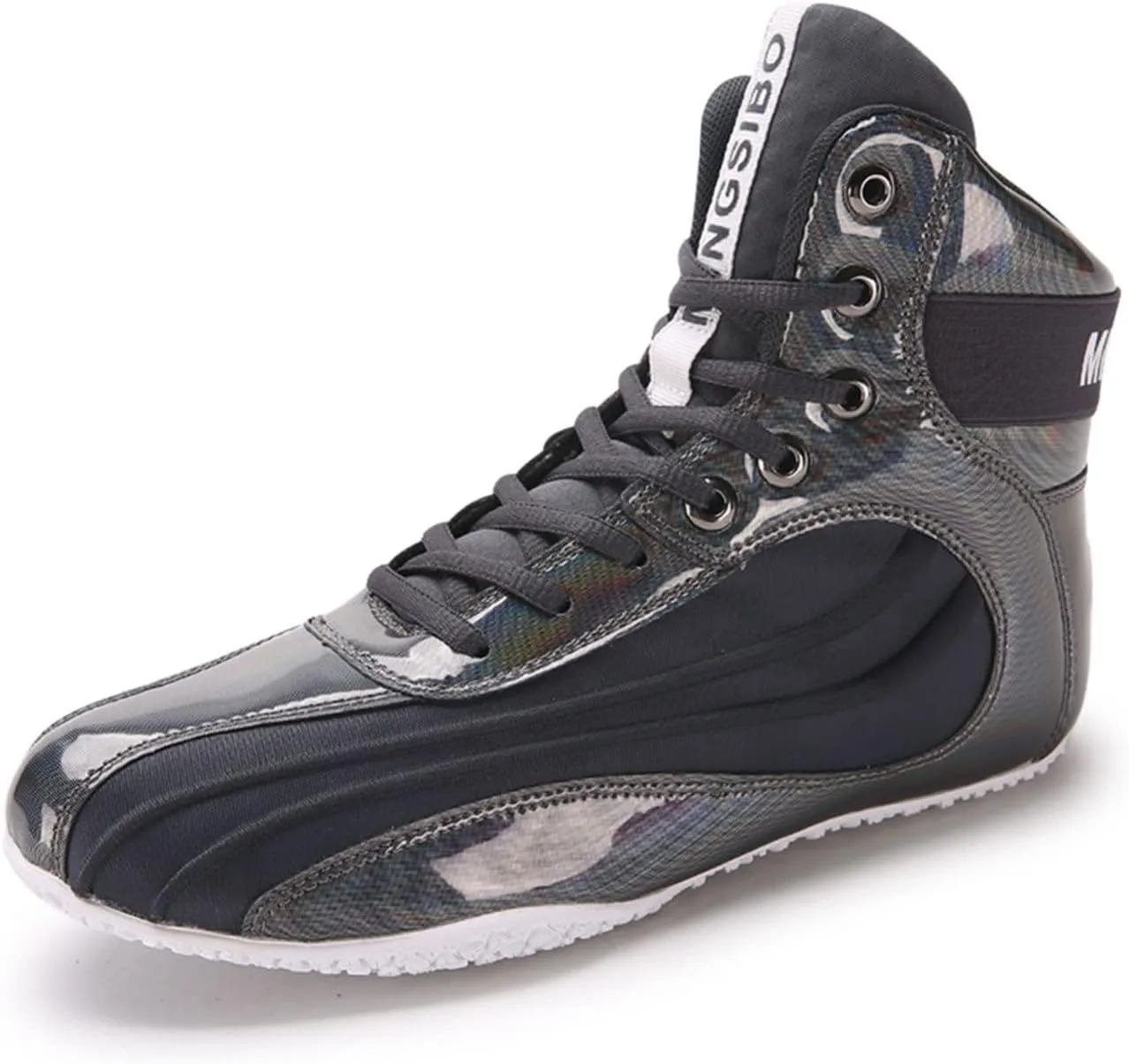 EMDPBD Wrestling Shoes for Men Non-Slip Boxing Shoes Robust Training Shoes Suitable for Wrestling Crossfit and Weightlifting,Grey-8